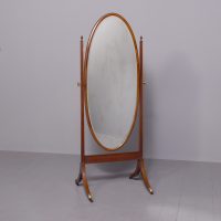Mahogany Inlaid Cheval Mirror