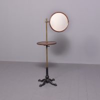 Mahogany, Brass and Cast Iron Adjustable Toilet Stand