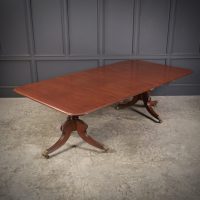 Genuine Regency Mahogany Twin Pillar Dining Table