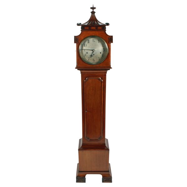 Mahogany cased Chinoiserie style Chiming Grandmother Clock