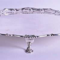 SOLD  Georgian scalloped silver salver, (Circa; 1768)