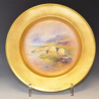 SOLD Royal Worcester sheep plate, signed Harry Davis,