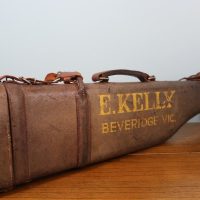 A 19th or early 20th century leather &#8216;leg of mutton&#8217; gun case