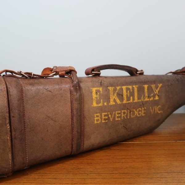 A 19th or early 20th century leather &#8216;leg of mutton&#8217; gun case