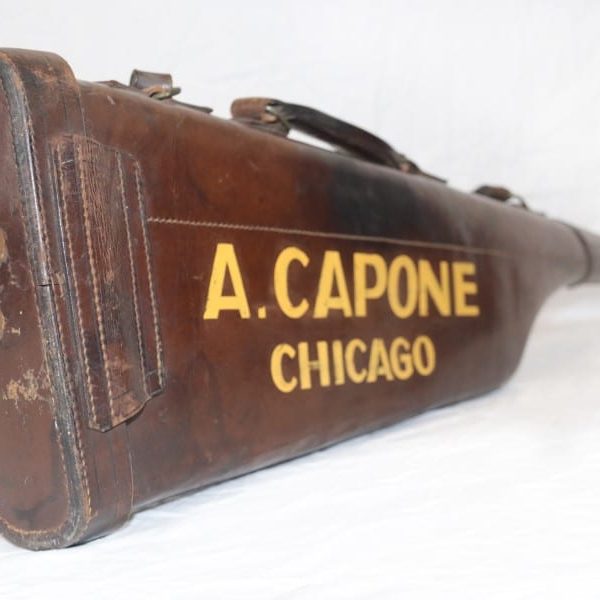 A Capone Case- late 19th or early 20th century leather gun case.