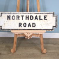 A large cast iron original Victorian street sign marked ‘Northdale Road’.