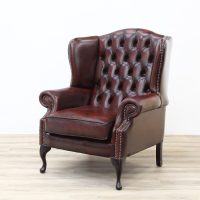 Red leather Chesterfield Armchair