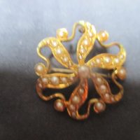 15 CARAT GOLD PEARL BROOCH VICTORIAN  5 GRAMS