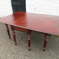 Victorian Six leg drop leaf mahogany dining table.