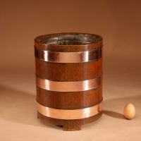 Art Deco Interesting Oak And Copper Jardiniere/Planter/Wine Cooler.