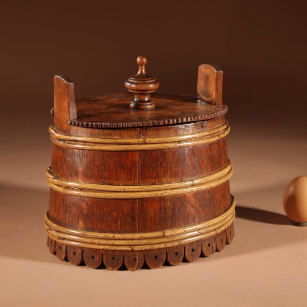  A Decorative Oval Oak Butter Tub.