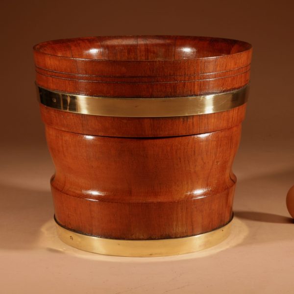 A Large Impressive and Decorative Dutch Coopered Brass and Turned Teak Planter/Jardinière/Wine Cooler, circa 1900
