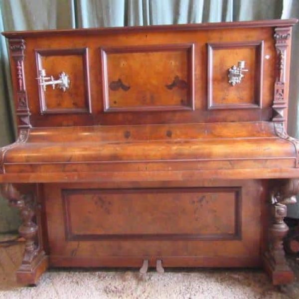 SOLD Berlin overstrung over damper walnut cased piano