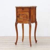 French Walnut Marble Topped Pot Cupboard