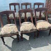 Dining chairs, set of six Victorian mahogany chairs
