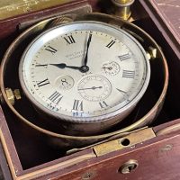 Waltham Ships Clock cased working clock