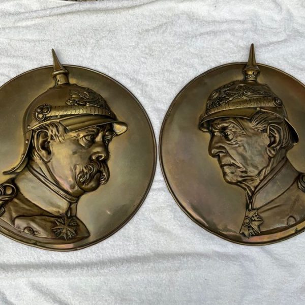 Otto von Bismarck &amp; Helmuth von Moltke the Elder Plaques in relief
