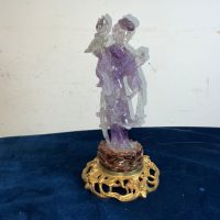 CHINESE CRYSTAL JADE &amp; GILT FIGURE