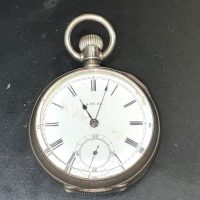 Silver cased Waltham pocket watch
