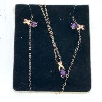 GOLD 9CT NECKLACE &amp; EARINGS