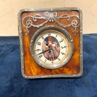 MASONIC CLOCK CASED IN TORTOISE &amp; SILVER