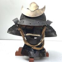 A koboshi kabuto [helmet with small standing rivets] and mempo [face mask]