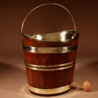 A Fine Quality Mahogany Brass Bound Boat (Schuitje) Shaped Peat Bucket Tea Stove Jardinière.