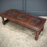 Mahogany &amp; Leather Coffee Table