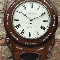 Stunning Antique Rosewood inlaid cased Oldham drop Dial Clock