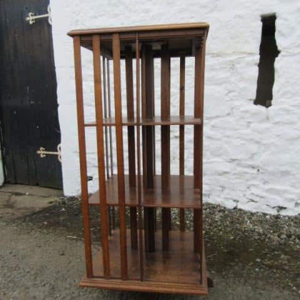 SOLD Edwardian oak revolving bookcase