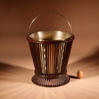Mahogany And Brass Spindle Peat Bucket, 19th Century 
