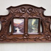 Arts &amp; Crafts Oak Double Photo Frame