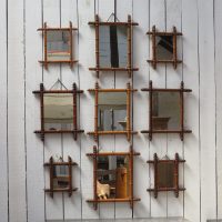 Set Of Nine Antique Faux Bamboo Mirrors