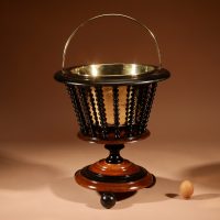 A Beautiful Walnut And Ebonised Tea Stove Bucket/Peat Bucket Jardinière.