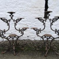 SOLD 20th century pr of cast iron tree stands
