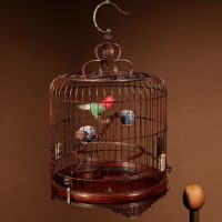 Fine Made And Carved Chinese Bamboo Bird Cage.