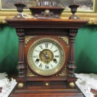 SOLD 19th cent Oak cased mantle clock