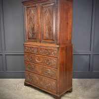 18th Century Carved Oak Housekeepers Cupboard