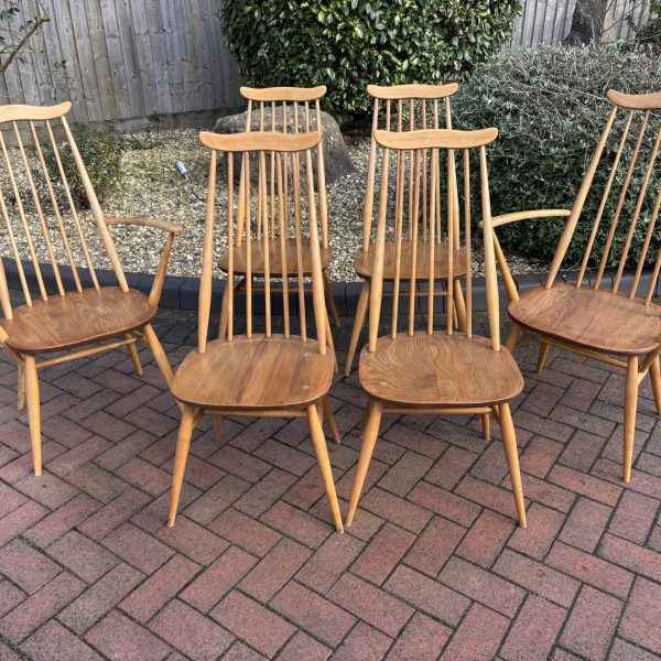 Mid Century Set of 6 Ercol Goldsmith Dining Chairs