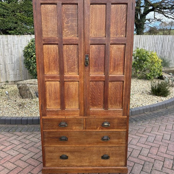 Arts &amp; Crafts Oak Double Wardrobe