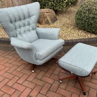 Original Mid Century G Plan 62 Chair and Footstool