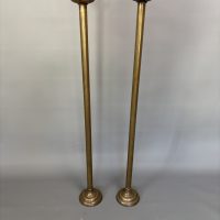 Pair of Floor Standing Brass Candle Holders