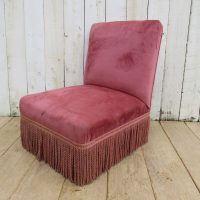 Antique Napoleon III Chauffeuse Slipper Chair