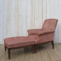 Antique French Armchair &amp; Stool