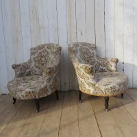 Pair Of Antique Napoleon III Tub Armchairs