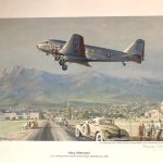 Hazy afternoon. D.C.2 taking off from Grand Central Airport, Glendale, Ca.1935. Art print by Douglas Ettridge 1927-2009. Signed and numbered 108/500