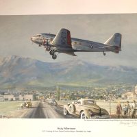 Hazy afternoon. D.C.2 taking off from Grand Central Airport, Glendale, Ca.1935. Art print by Douglas Ettridge 1927-2009. Signed and numbered 108/500