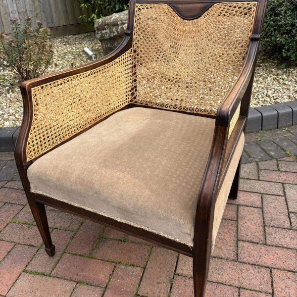19th Century Mahogany Bergere Armchair