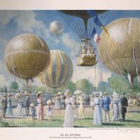 Up, Up, and Away. First Gordon Bennett International Balloon Race, Paris 1900. Fine art print by Douglas Ettridge 1927-2009. Signed and numbered 104/500