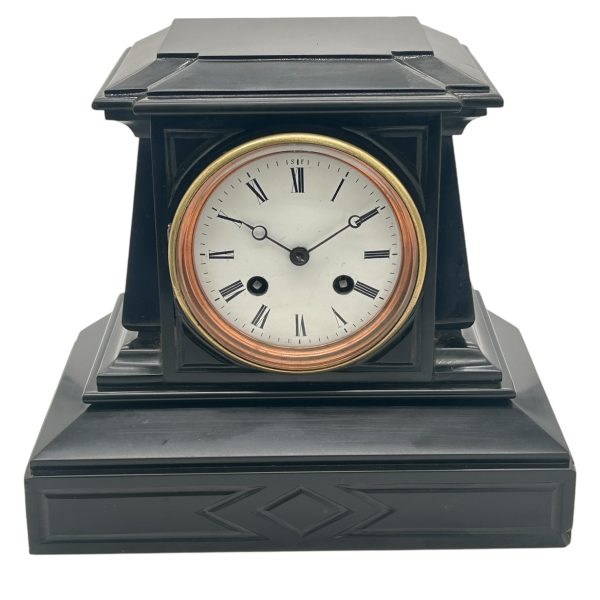 Sublime Edwardian architectural Slate Mantel Clock – 8 Day bell striking Clock